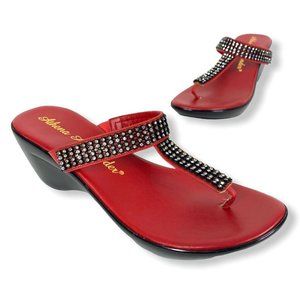 Athena Alexander Rhinestone T-Strap Sandals New